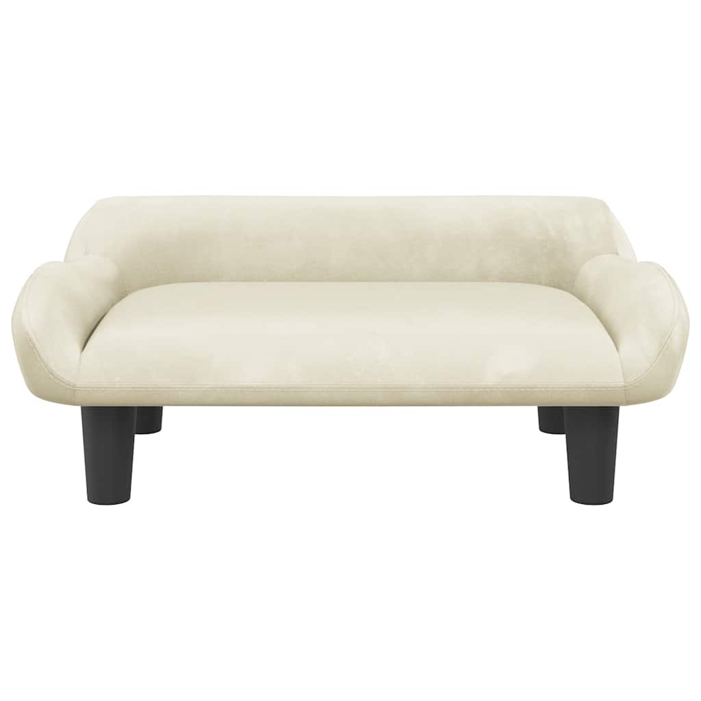 VIDAXL Hundekorb 70x40x24 cm Samtcreme -Colored