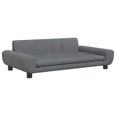 Vidaxl Hundekorb 100x54x33 cm Samt dunkelgrau