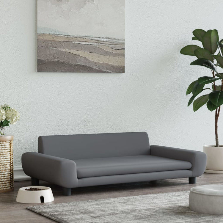 Vidaxl Hundekorb 100x54x33 cm Samt dunkelgrau