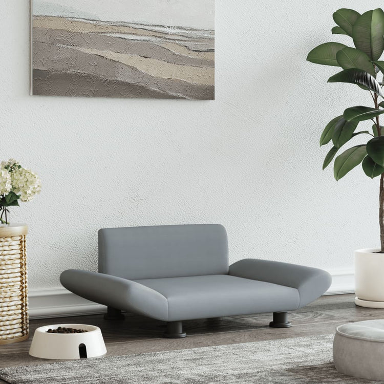 Vidaxl Hundekorb 70x45x28 cm Stoff hellgrau