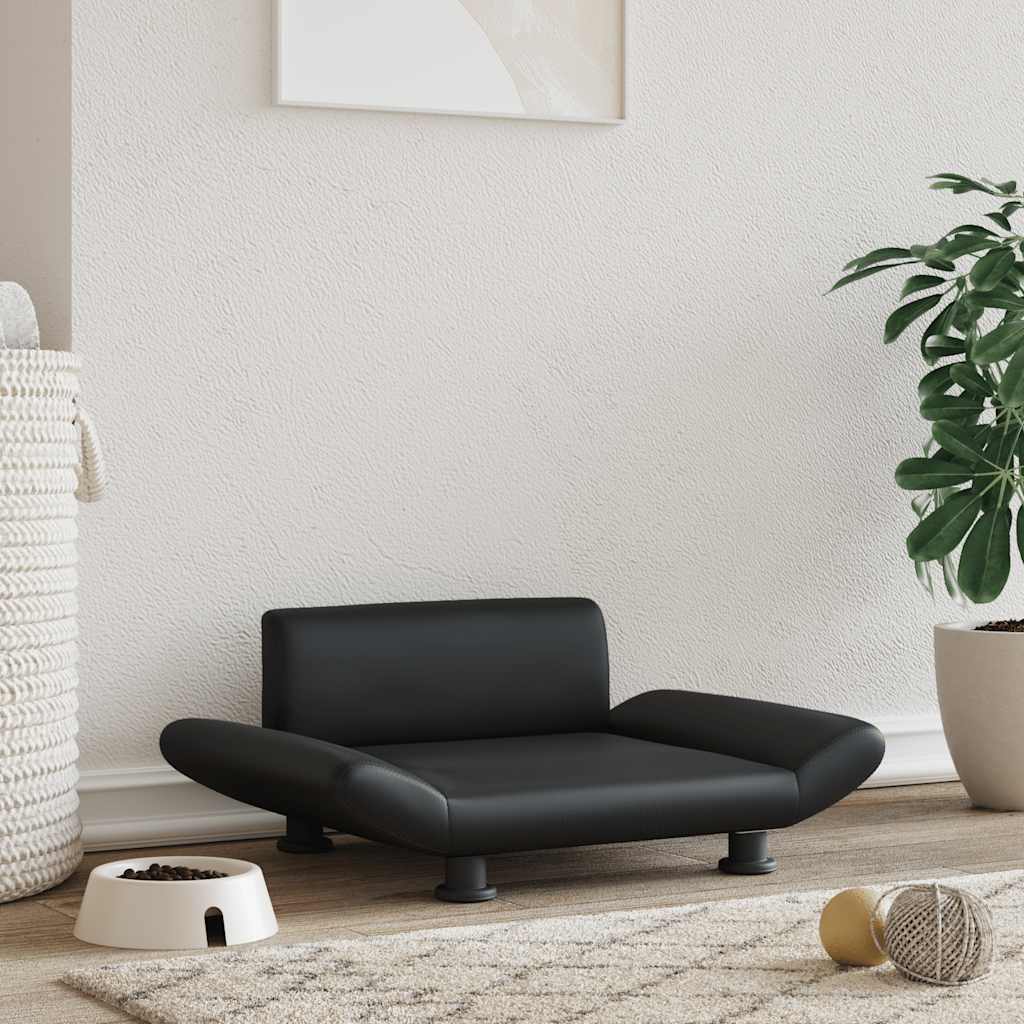 Vidaxl Hundekorb 70x45x28 cm künstliches Leder schwarz