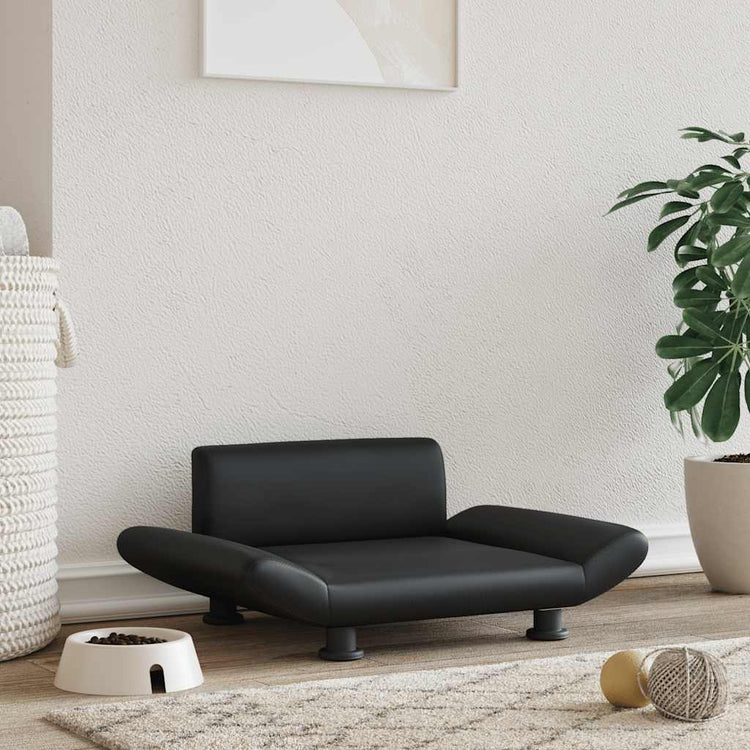 Vidaxl Hundekorb 70x45x28 cm künstliches Leder schwarz