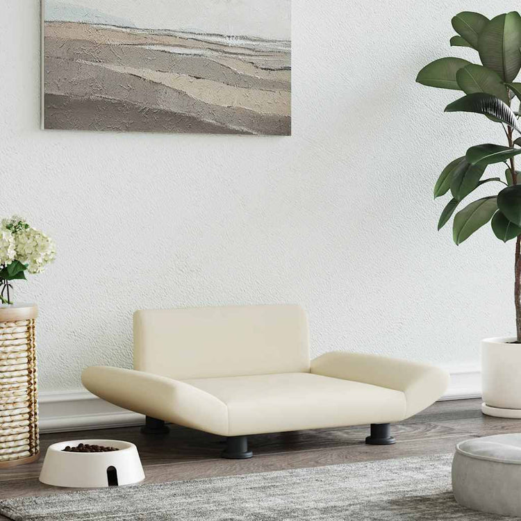 Vidaxl Hundekorb 70x45x28 cm künstliche Ledercreme -Colored