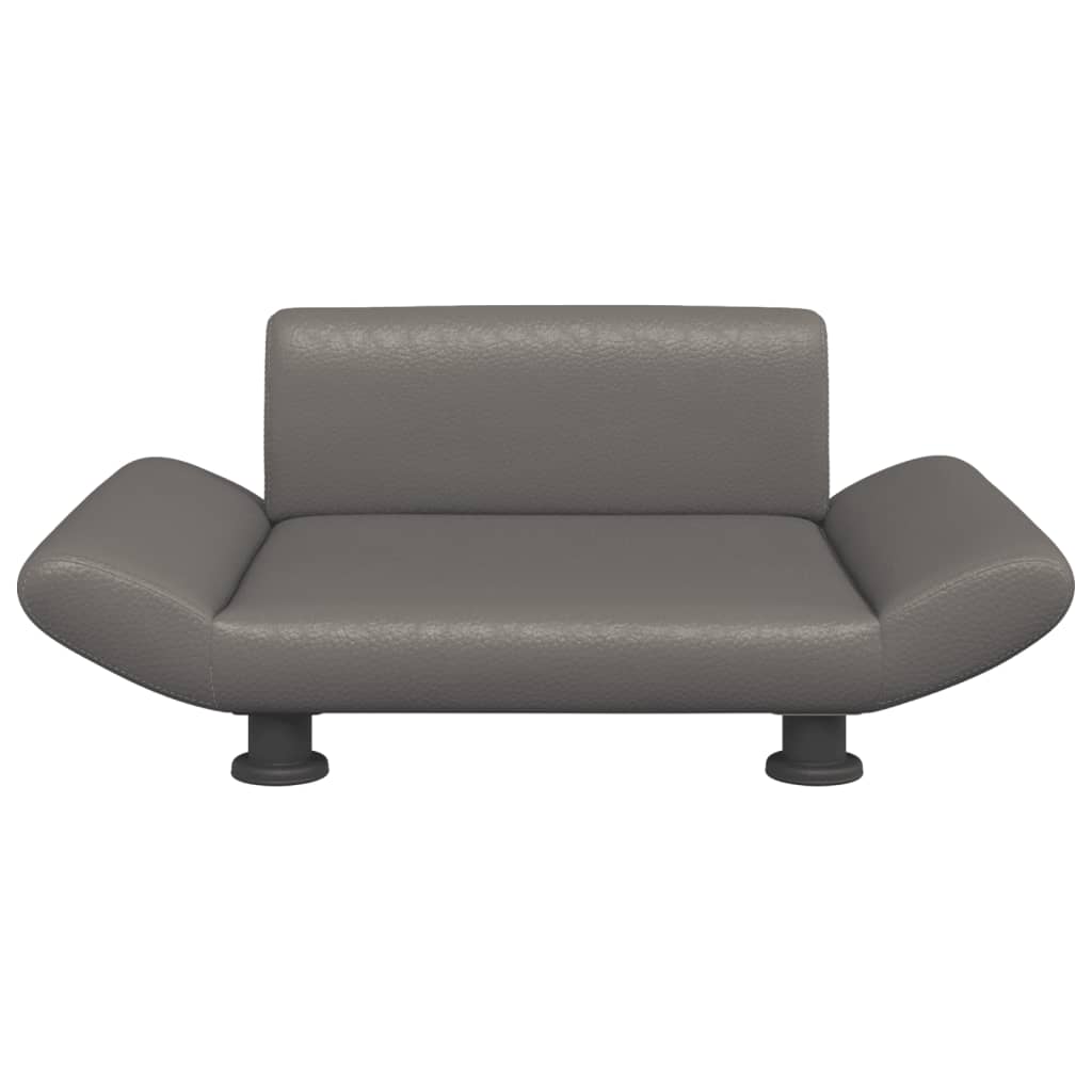 Vidaxl Hundekorb 70x45x28 cm künstliches Ledergrau grau