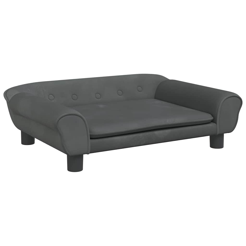 Vidaxl Hundekorb 70x48x22 cm Samt dunkelgrau