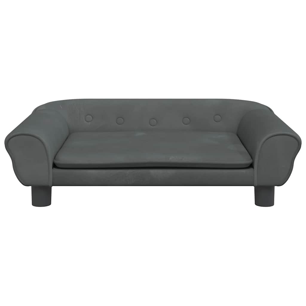 Vidaxl Hundekorb 70x48x22 cm Samt dunkelgrau