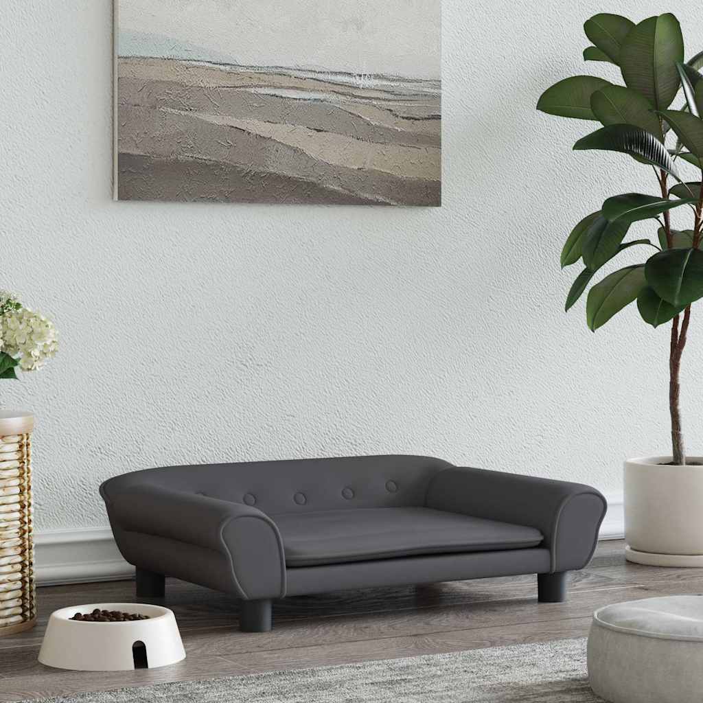 Vidaxl Hundekorb 70x48x22 cm Samt dunkelgrau