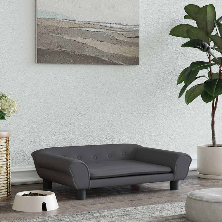 Vidaxl Hundekorb 70x48x22 cm Samt dunkelgrau