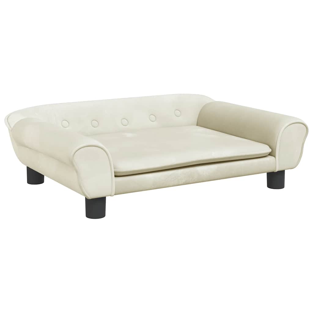Vidaxl Hundekorb 70x48x22 cm Samtcreme farbig