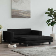 Vidaxl Hundekorb mit Verlängerung 100x50x30 cm Samt Schwarz - afbeelding 1