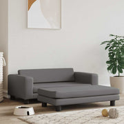 Vidaxl Hundekorb mit Erweiterung 100x50x30 cm künstliches Ledergrau grau - afbeelding 1
