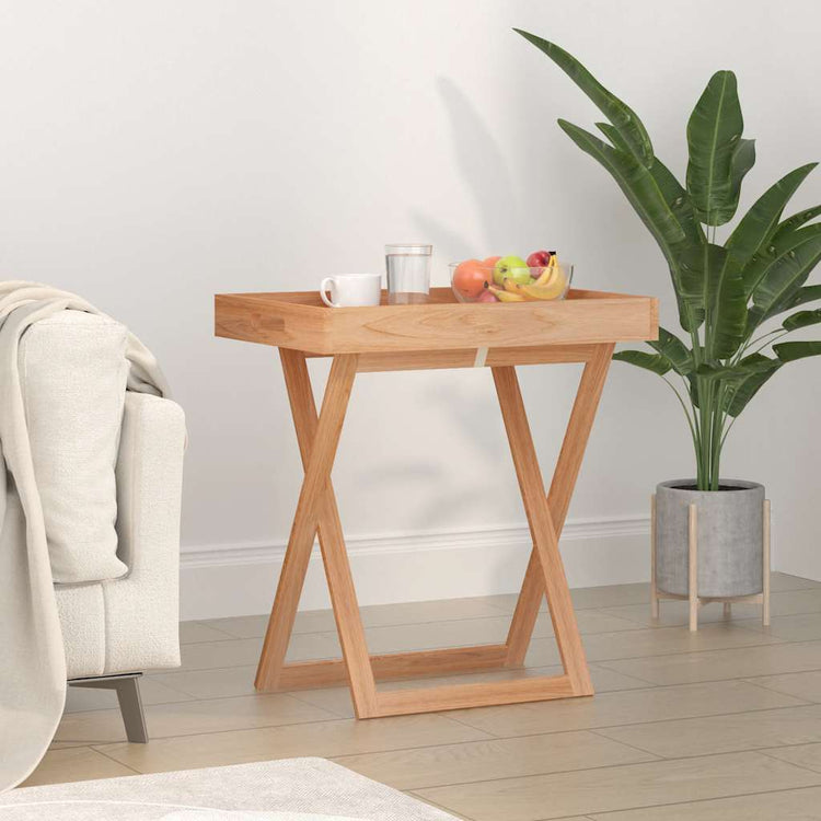 VIDAXL -Tabletttabelle zusammenklappbar 52x36x56,5 cm Walnussholz
