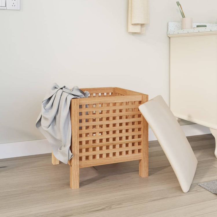Vidaxl Badezimmerhocker 48x47,5x52 cm Festes Walnussholz