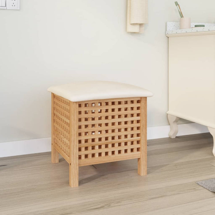 Vidaxl Badezimmerhocker 48x47,5x52 cm Festes Walnussholz