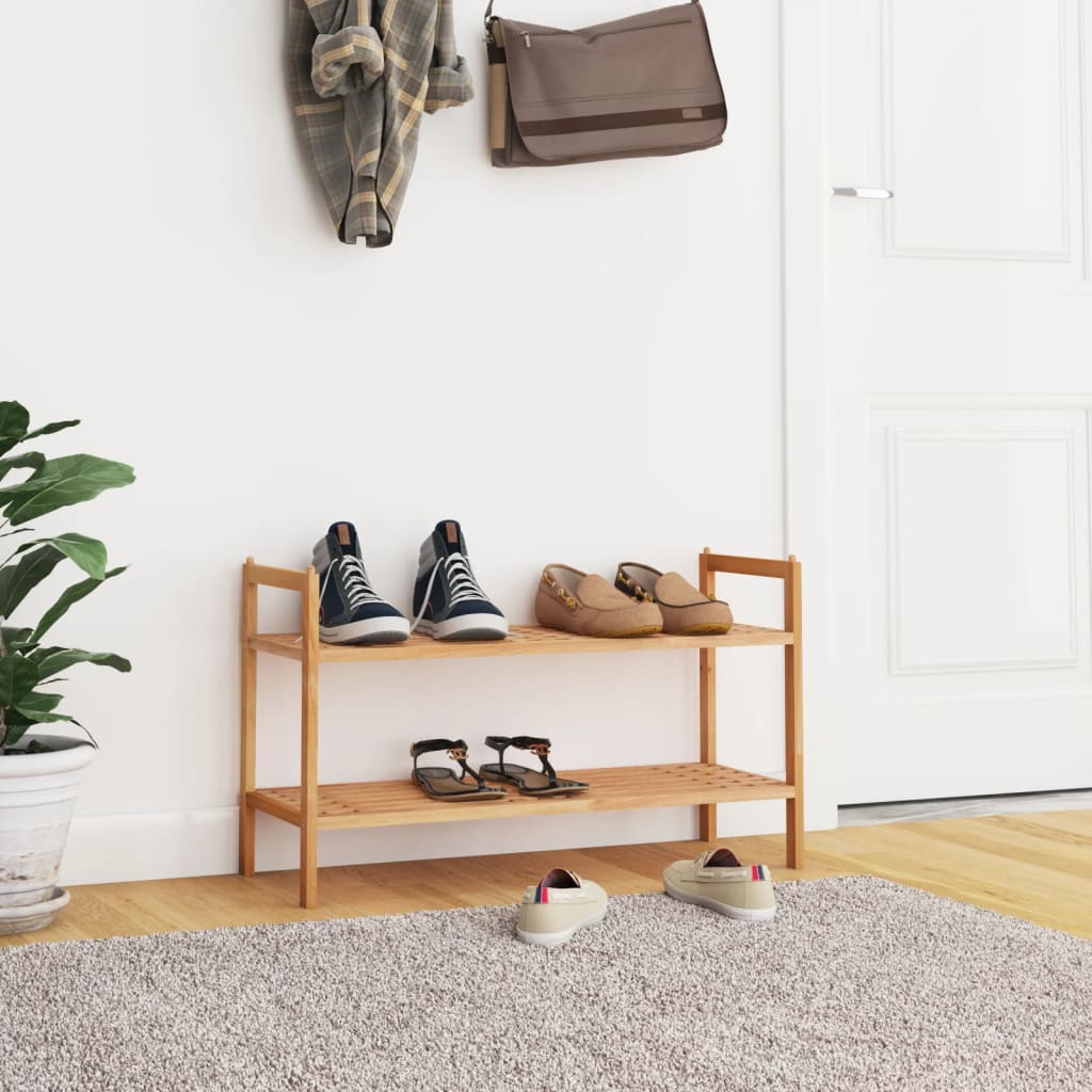 VIDAXL -Schuhregal 69x27x41 cm Festes Walnussholz