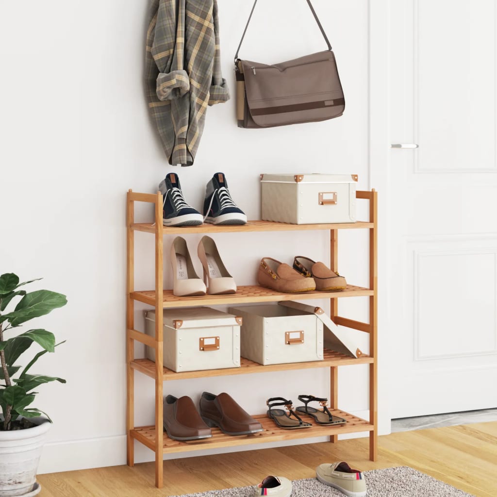VIDAXL -Schuhregale 2 PCs 69x27x41 cm Festes Walnussholz