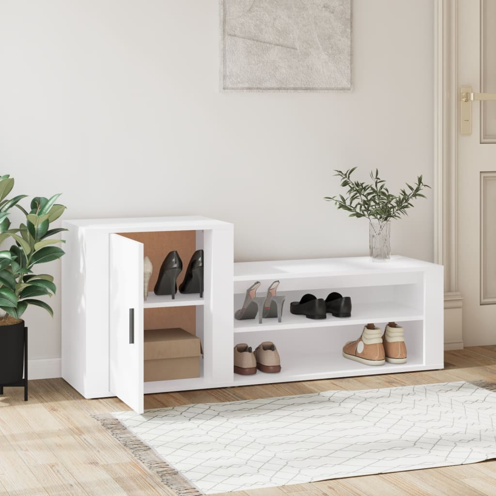 Vidaxl Schuhschrank 130x35x54 cm verarbeitetes Holz weiß