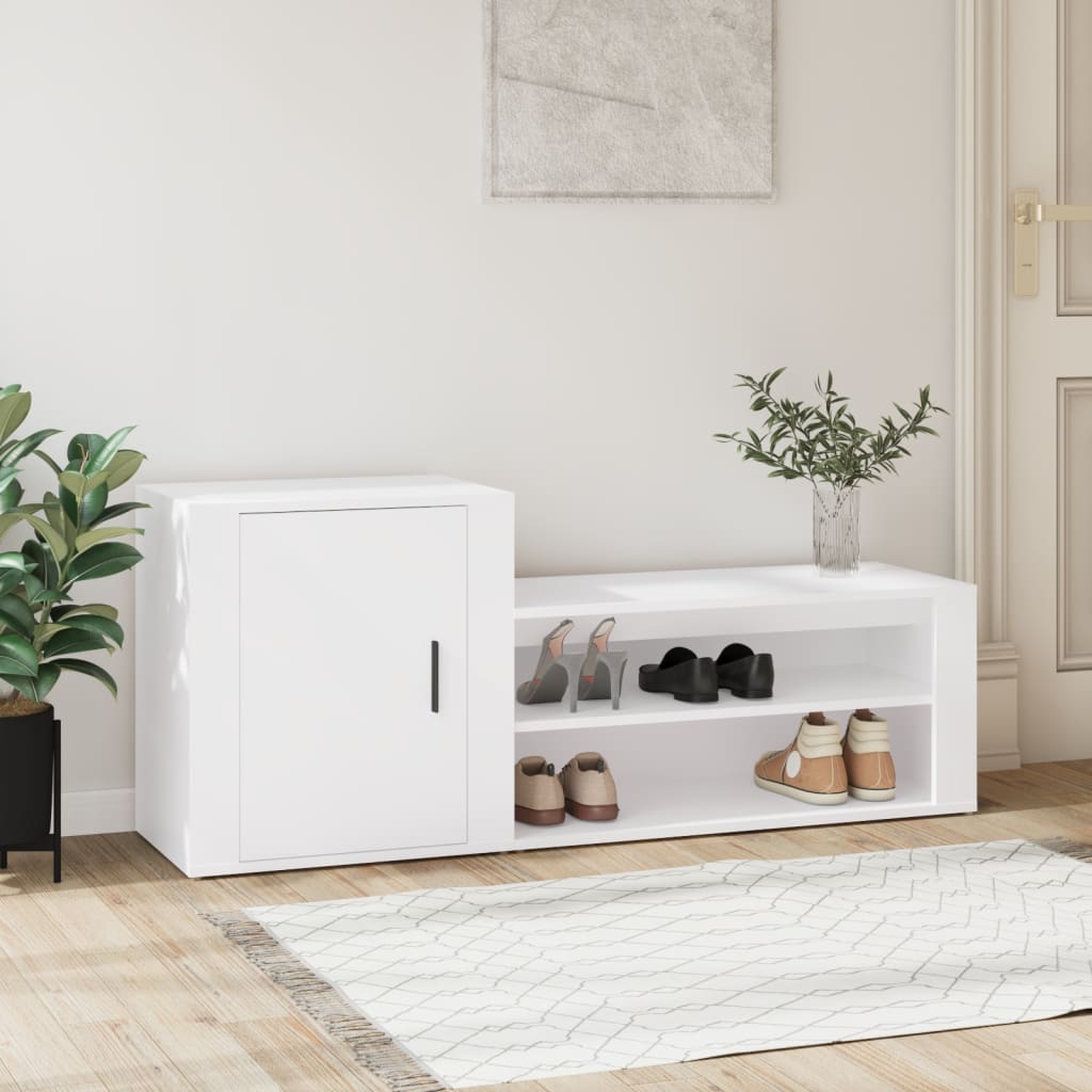 Vidaxl Schuhschrank 130x35x54 cm verarbeitetes Holz weiß