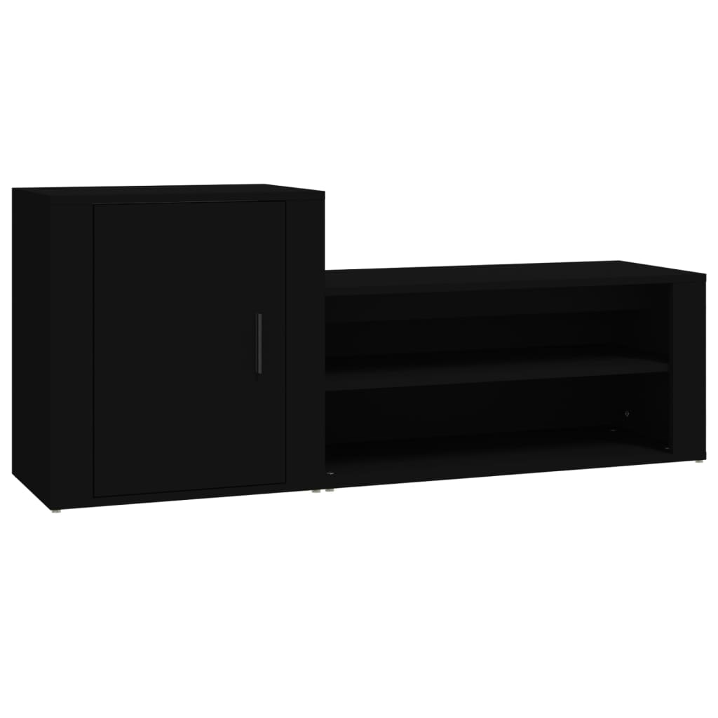 Vidaxl Schuhschrank 130x35x54 cm propertiertes Holzschwarz