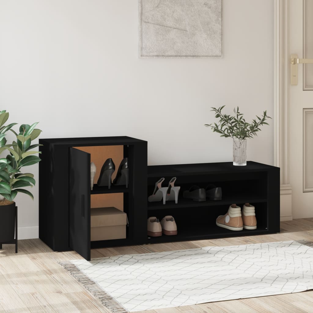 Vidaxl Schuhschrank 130x35x54 cm propertiertes Holzschwarz