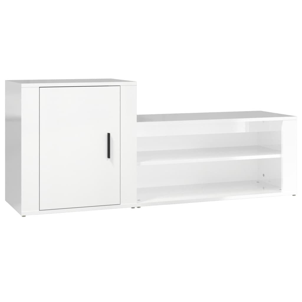 Vidaxl Schuhschrank 130x35x54 cm verarbeitetes Holz Hochglanz weiß