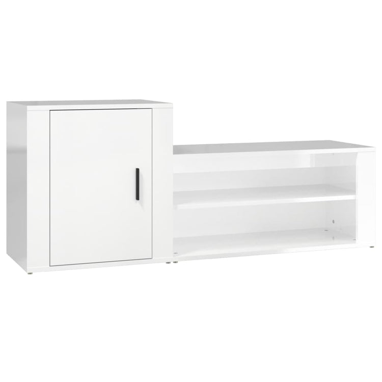 Vidaxl Schuhschrank 130x35x54 cm verarbeitetes Holz Hochglanz weiß