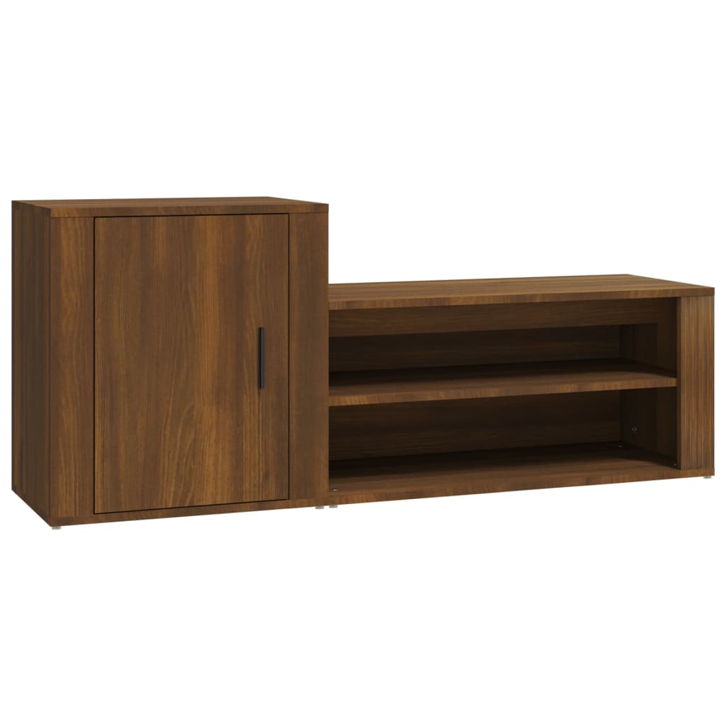 Vidaxl Schuhschrank 130x35x54 cm Schnitt Holzbraune Eiche Farbe
