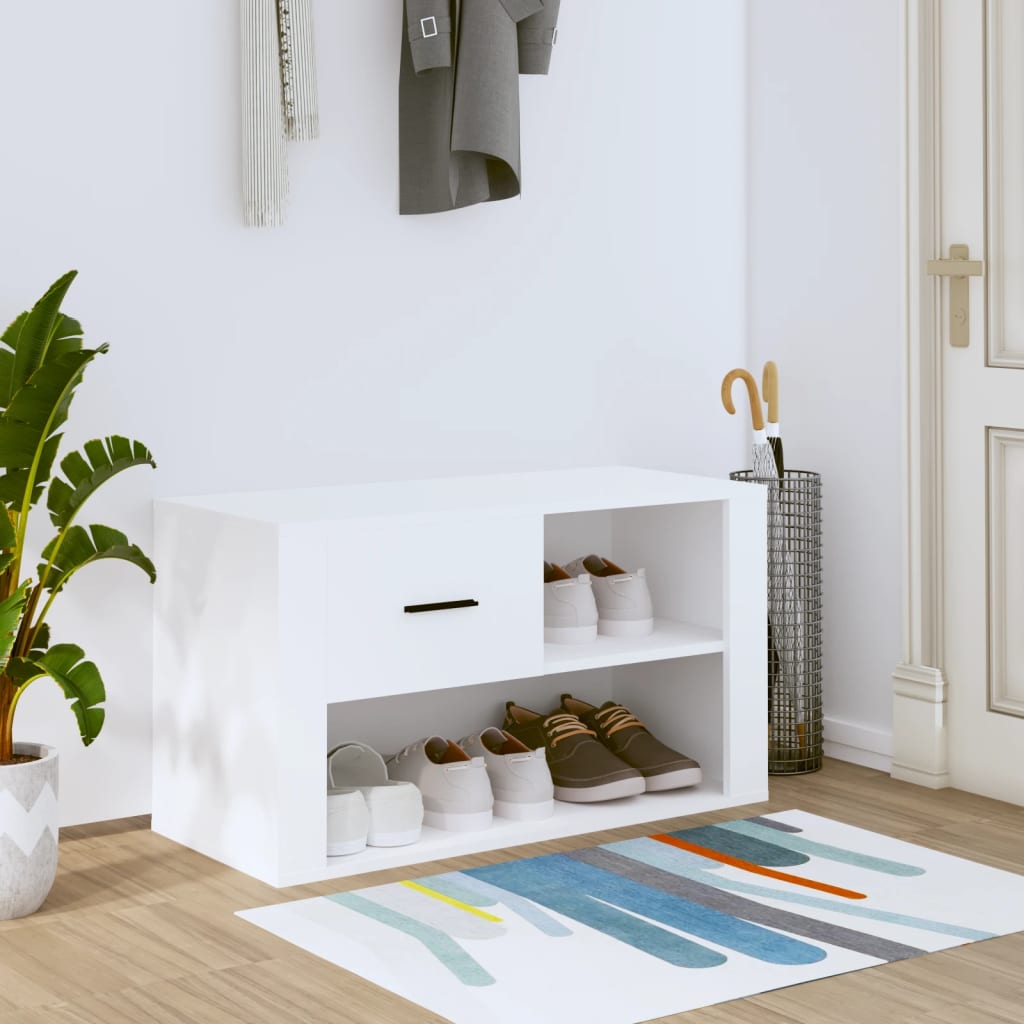 VIDAXL -Schuhschrank 80x35x45 cm projektiert Holz weiß