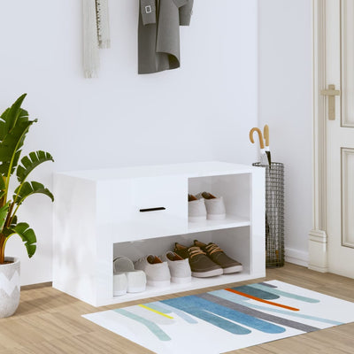 Vidaxl Schuhschrank 80x35x45 cm propertiertes Holz Hochglanz weiß