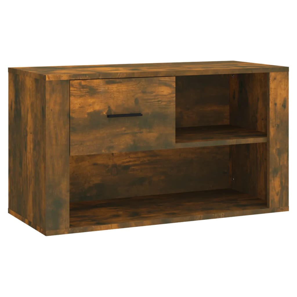 VIDAXL -Schuhschrank 80x35x45 cm Eigenschaften mit geräuchertem Eichenfarbe farbig
