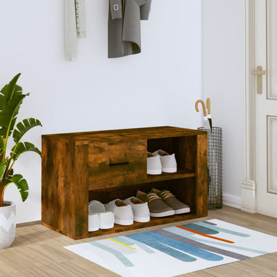 VIDAXL -Schuhschrank 80x35x45 cm Eigenschaften mit geräuchertem Eichenfarbe farbig