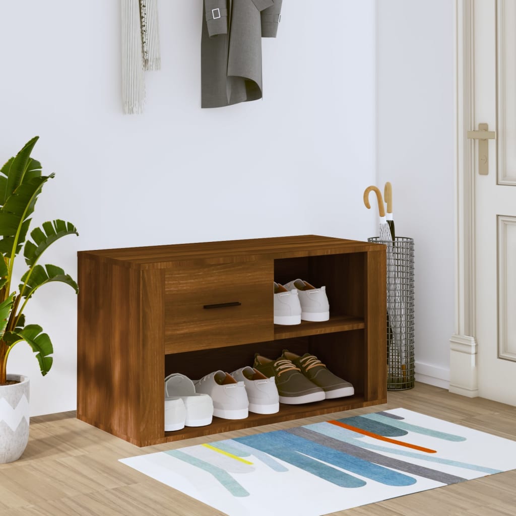 Vidaxl Schuhschrank 80x35x45 cm Eigenschaften Holzbraune Eiche Farbe