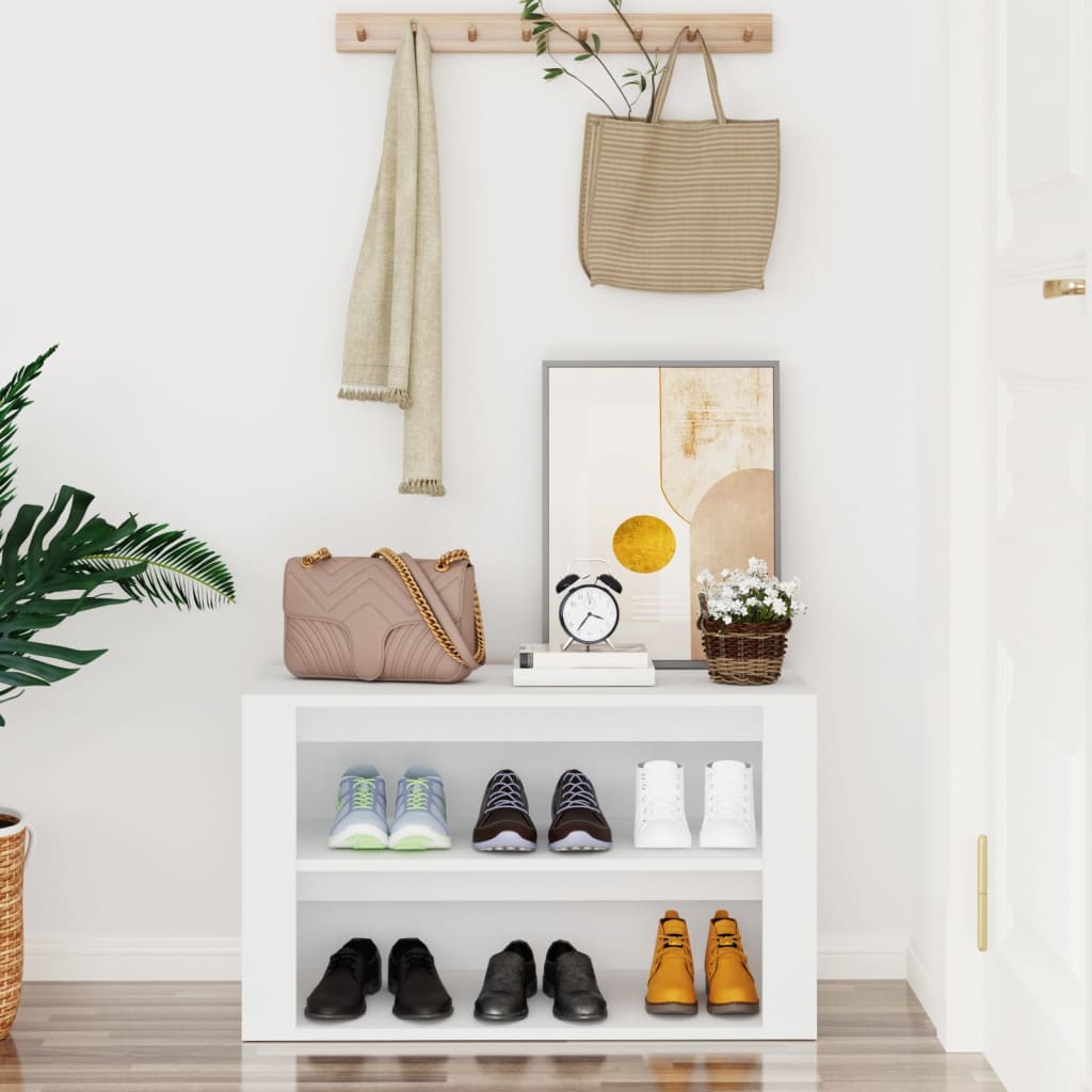VIDAXL -Schuhregal 75x35x45 cm verarbeitetes Holz weiß