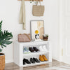 VIDAXL -Schuhregal 75x35x45 cm verarbeitetes Holz weiß