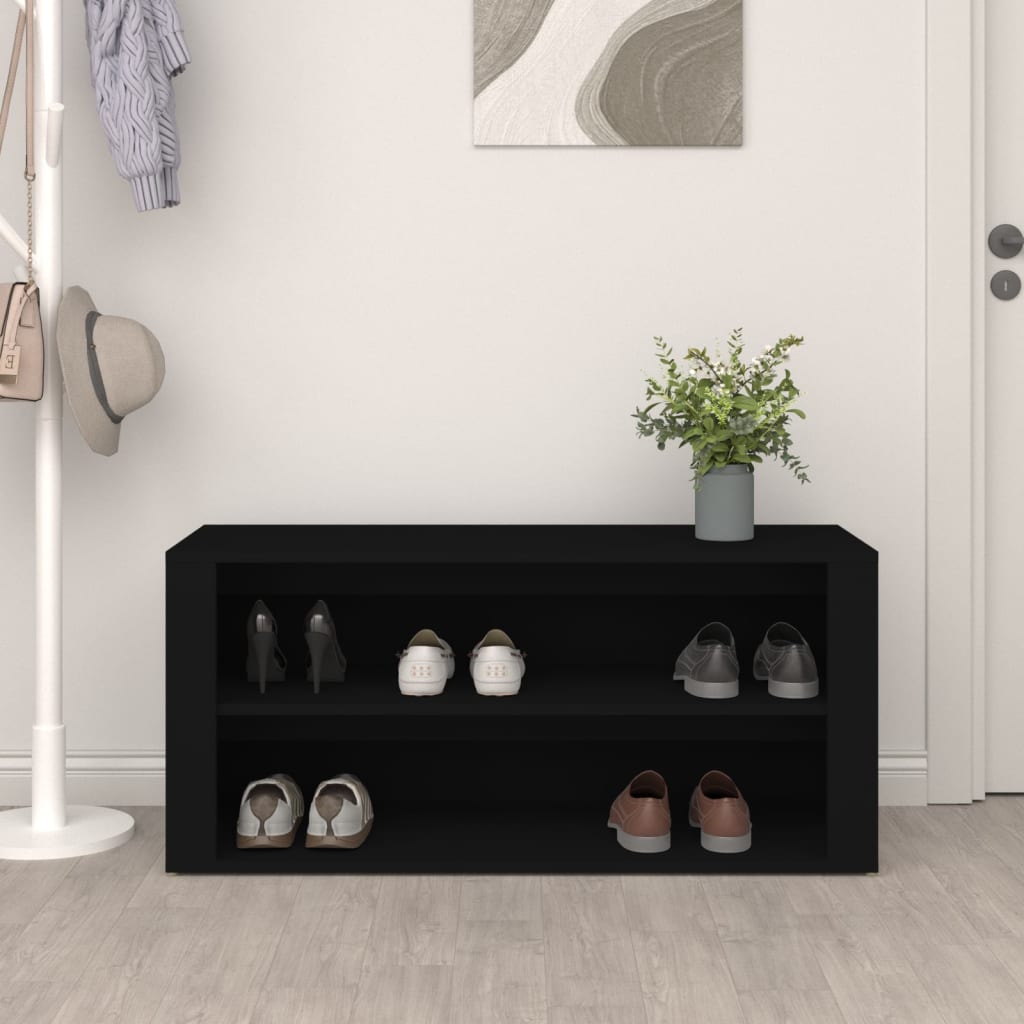 VIDAXL -Schuhregal 100x35x45 cm propertiertes Holzschwarz
