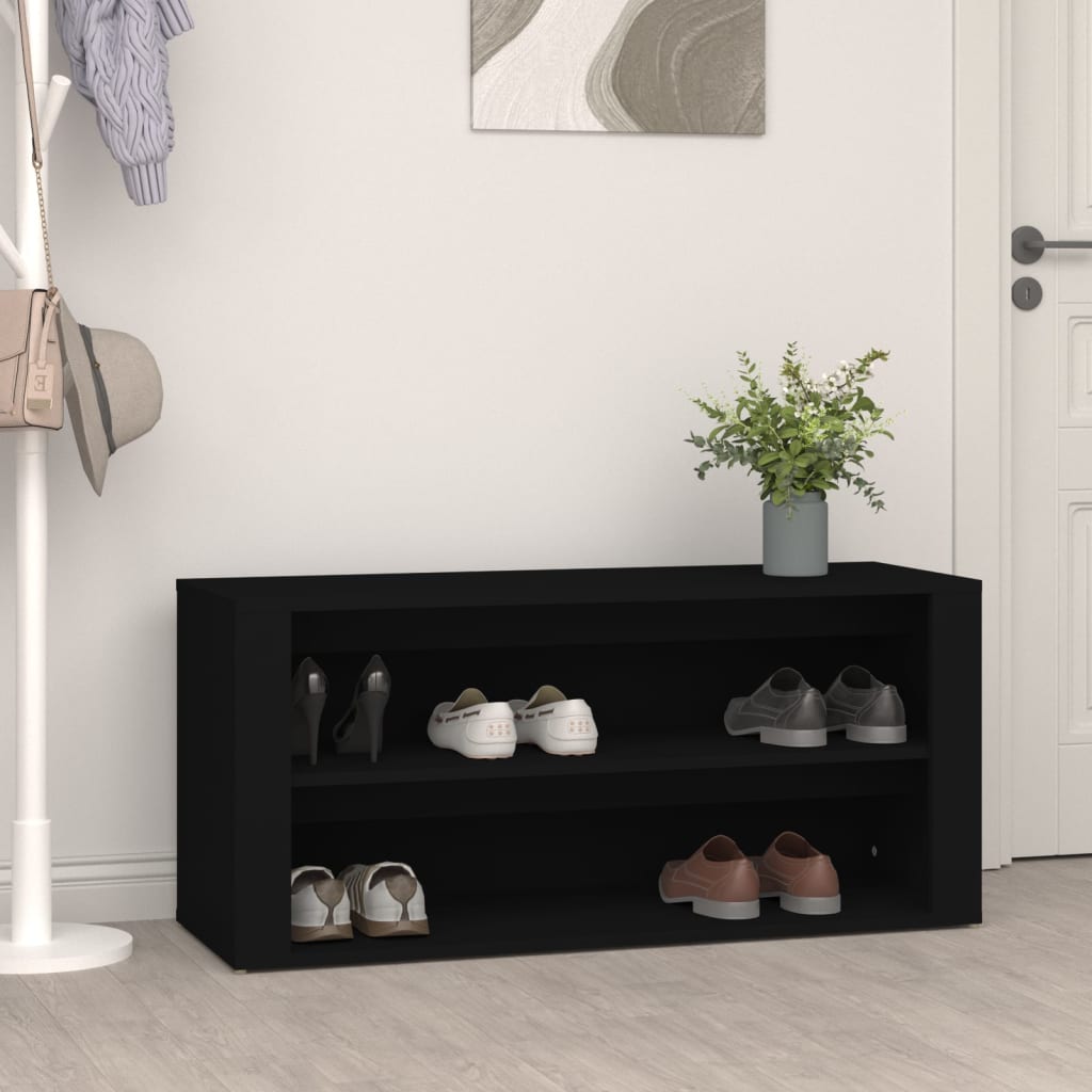 VIDAXL -Schuhregal 100x35x45 cm propertiertes Holzschwarz