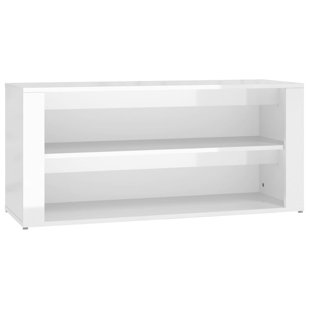 VIDAXL -Schuhregal 100x35x45 cm verarbeitetes Holz Hochglanz weiß