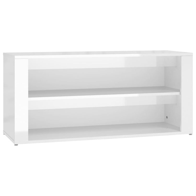 VIDAXL -Schuhregal 100x35x45 cm verarbeitetes Holz Hochglanz weiß