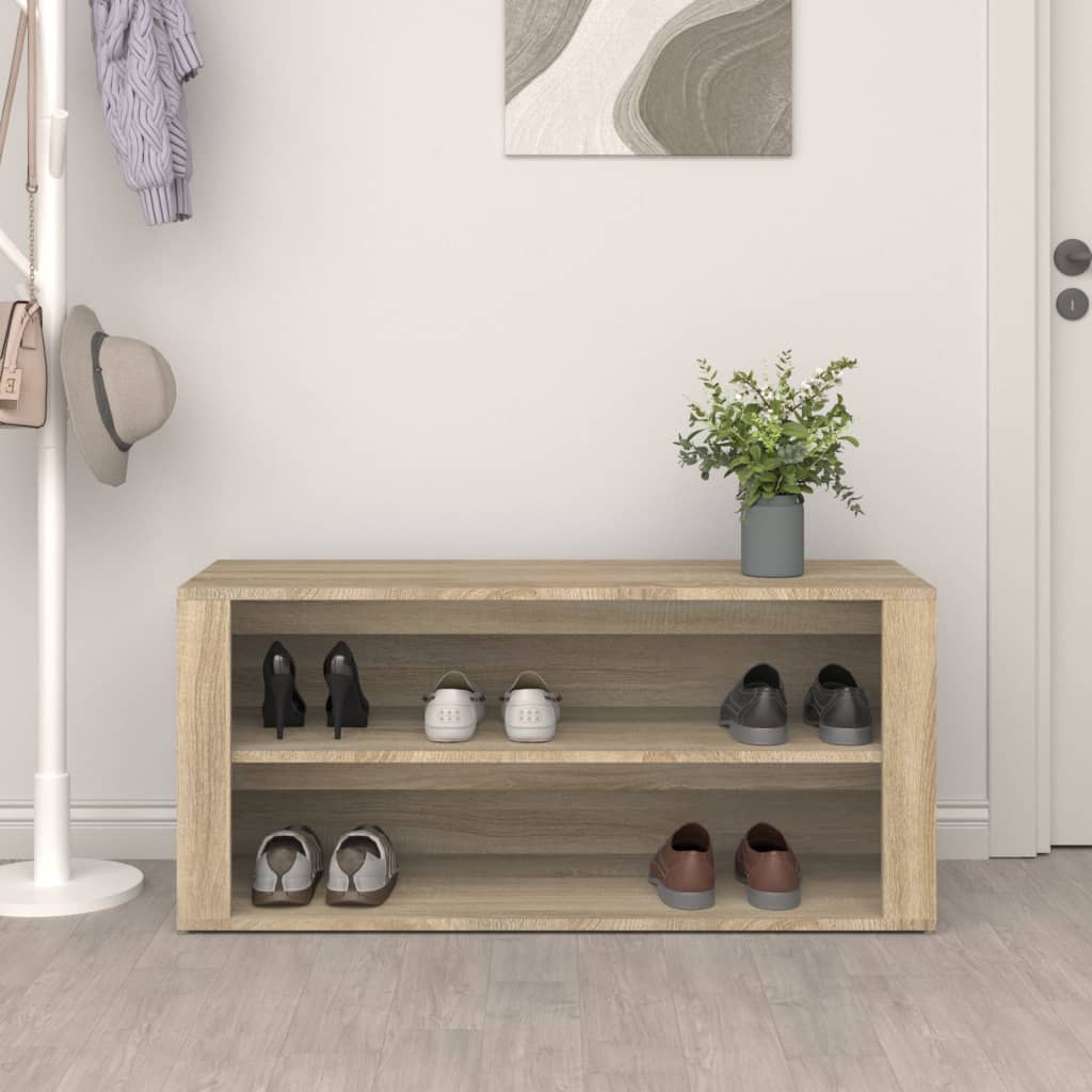 VIDAXL -Schuhregal 100x35x45 cm verarbeitetes Holz Sonoma Eiche farbig