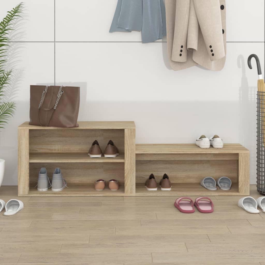 VIDAXL -Schuhschrank 150x35x45 cm propertiertes Holz Sonoma Eiche gefärbt