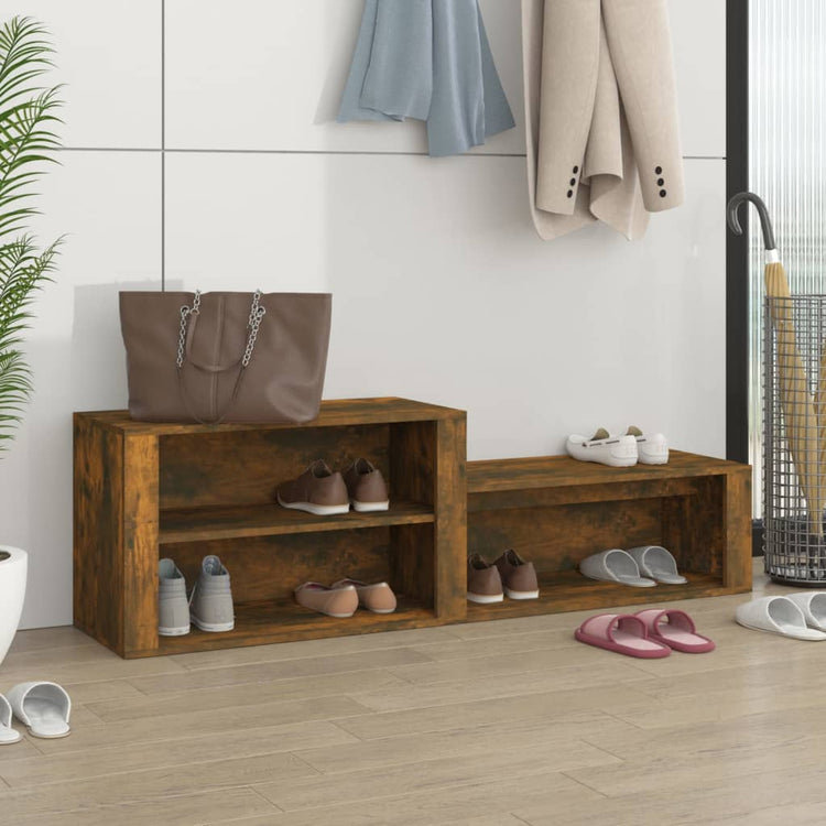 Vidaxl Schuhschrank 150x35x45 cm propertiertes Holzgeräuchchen -Eiche gefärbt
