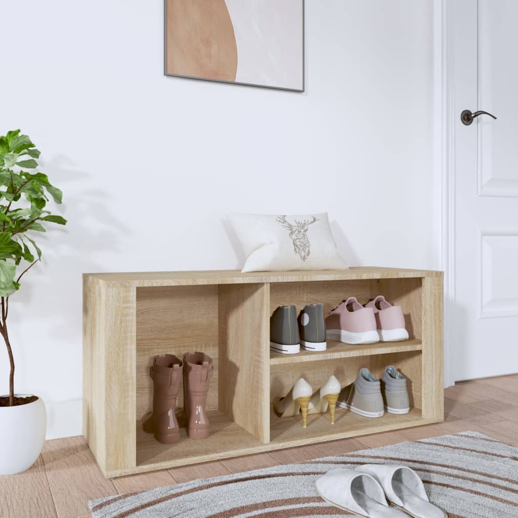 VIDAXL -Schuhschrank 100x35x45 cm propertiertes Holz Sonoma Eiche gefärbt
