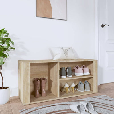 VIDAXL -Schuhschrank 100x35x45 cm propertiertes Holz Sonoma Eiche gefärbt