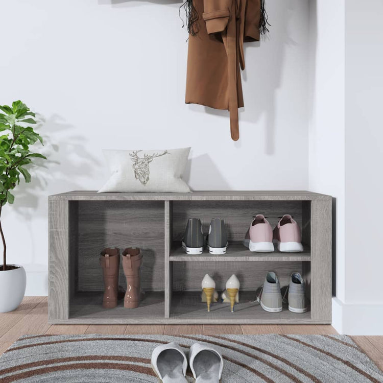 VIDAXL -Schuhschrank 100x35x45 cm propertiertes Holzgrau Sonoma