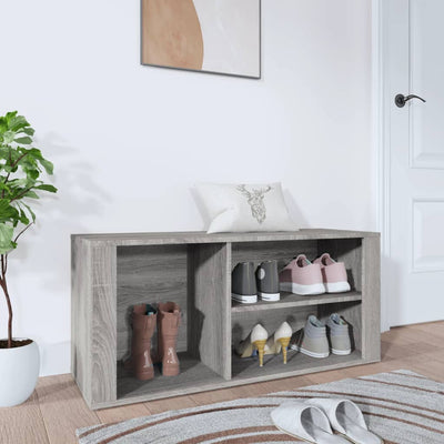 VIDAXL -Schuhschrank 100x35x45 cm propertiertes Holzgrau Sonoma