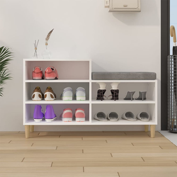 VIDAXL -Schuhschrank 102x36x60 cm propertiertes Holz weiß