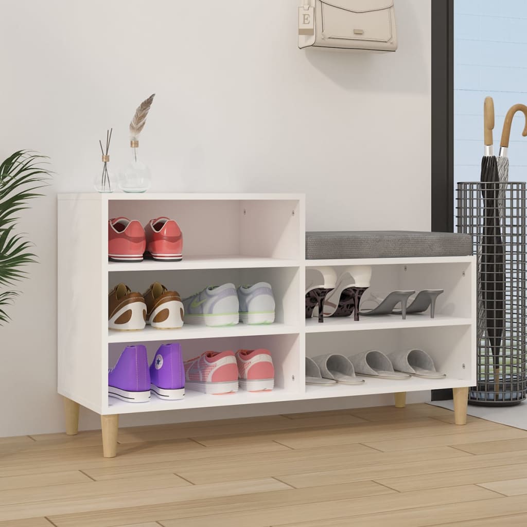 VIDAXL -Schuhschrank 102x36x60 cm propertiertes Holz weiß