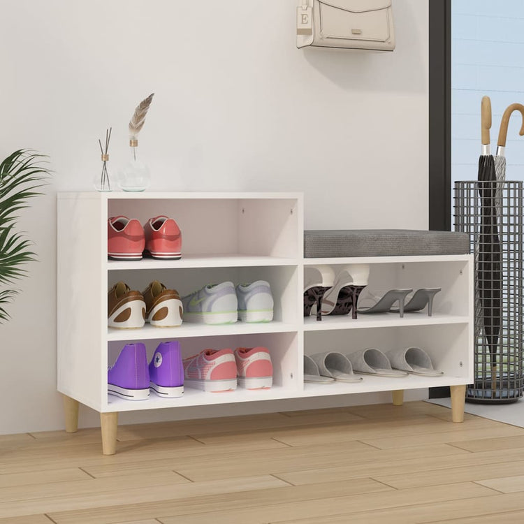 VIDAXL -Schuhschrank 102x36x60 cm propertiertes Holz weiß