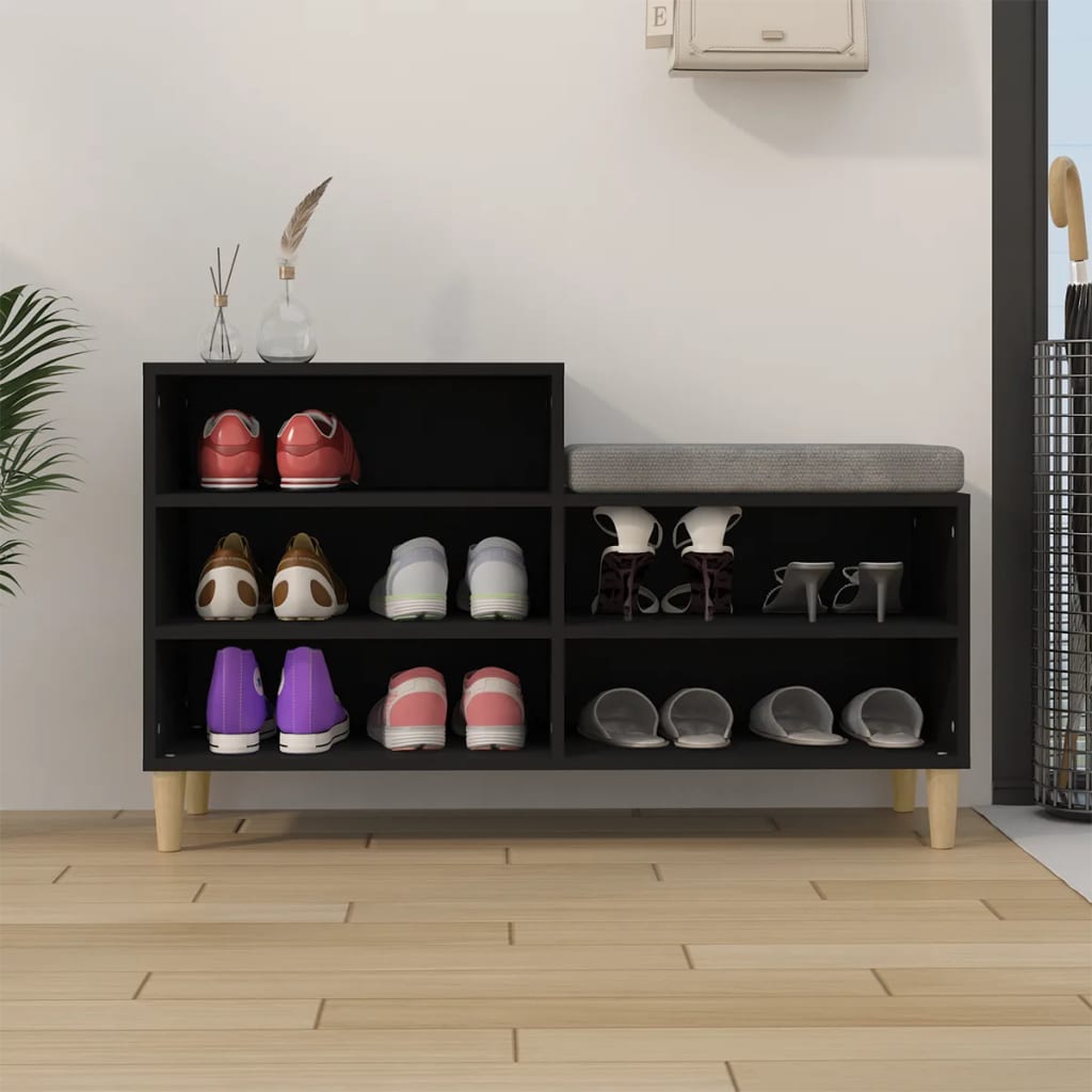 Vidaxl Schuhschrank 102x36x60 cm propertiertes Holzschwarz