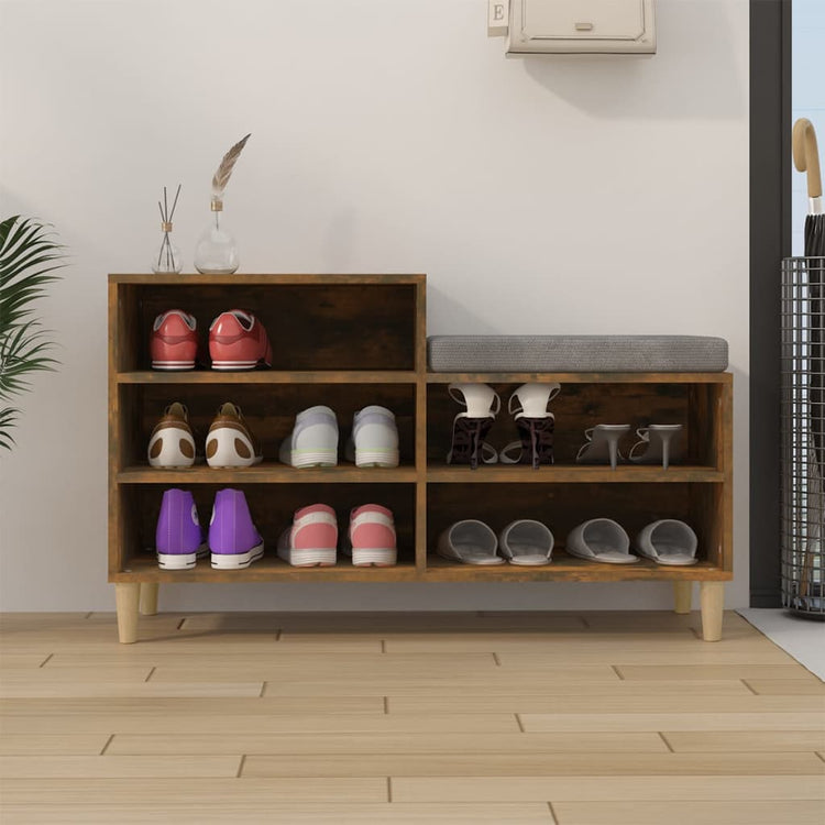 VIDAXL -Schuhschrank 102x36x60 cm propertiertes Holzgeräuchchen -Eiche gefärbt